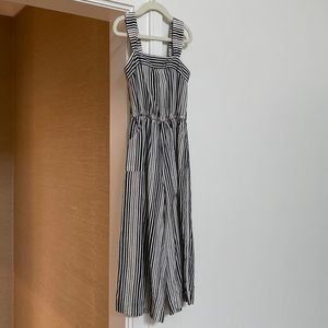 Girls size 7/8 romper black and cream stripes